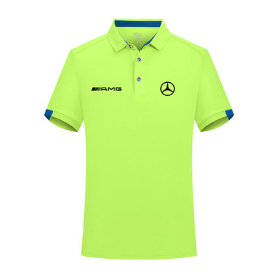 2023 Polo Mercedes AMG Homme Manche Courte Polo Shirt de Gym à Séchage Rapide Hauts de Sport